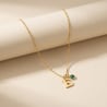 Collier charm initiale avec pierre, acier inoxydable