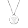 Collier Homme Gravé Acier – Médaille Ronde bombée