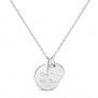 Collier personnalisé médaille gravée 15 mm et médaille martelée 10 mm en Argent