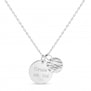 Collier personnalisé médaille gravée 15 mm et médaille martelée 10 mm en Argent