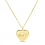 Collier personnalisé médaille 14 mm cœur plat Plaqué Or