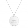 Packshot du collier personnalisé médaille martelée 20 mm Argent (arrière)