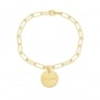 Packshot du bracelet grande maille et médaille personnalisée en Plaqué Or