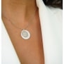 Collier médaille nacre et médaille 15 mm à graver en Argent