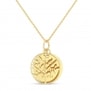 Collier personnalisé médaille 20 mm et pendentif arbre de vie Plaqué Or