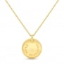 Collier personnalisé médaille 18 mm perlée Plaqué Or