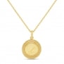 Collier personnalisé médaille 17 mm perlée initiale Plaqué Or