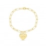 Packshot bracelet trombone médaille cœur Plaqué Or
