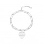 Packshot du bracelet trombone médaille cœur Argent