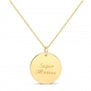 Collier personnalisé médaille martelée 20 mm Plaqué Or