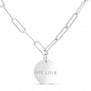 Collier personnalisé Argent maille trombone et médaille 15 mm