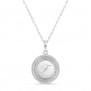 Collier personnalisé médaille 17 mm perlée initiale Argent