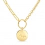Collier personnalisé Plaqué Or chaîne 2 mailles et médaille 15 mm