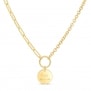 Collier personnalisé Plaqué Or chaîne 2 mailles et médaille 15 mm