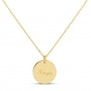 Collier personnalisé médaille martelée 15 mm Plaqué Or