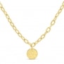 Collier personnalisé Plaqué Or maille arrondie et médaille martelée 15 mm
