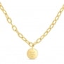 Collier personnalisé Plaqué Or maille arrondie et médaille 15 mm