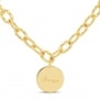 Collier personnalisé Plaqué Or maille arrondie et médaille 15 mm
