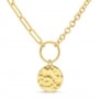 Collier personnalisé Plaqué Or chaîne 2 mailles et médaille martelée 15 mm