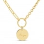 Collier personnalisé Plaqué Or chaîne 2 mailles et médaille martelée 15 mm