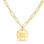 Collier Plaqué Or maille trombone avec médaille 15 mm