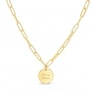 Collier Plaqué Or maille trombone avec médaille 15 mm