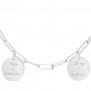 Collier personnalisé maille trombone double médailles 15 mm en Argent