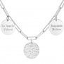 Collier personnalisé maille trombone triple médailles 15 mm en Argent