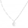 Collier personnalisé Argent maille trombone et médaille 15 mm