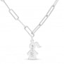 Collier personnalisé Argent, maille trombone et pendentif petite fille 15 mm