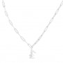 Collier personnalisé Argent, maille trombone et pendentif petite fille 15 mm