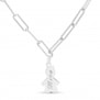 Collier personnalisé Argent, maille trombone et pendentif petit garçon 15 mm