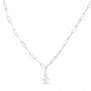 Collier personnalisé Argent, maille trombone et pendentif petit garçon 15 mm