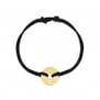 Bracelet cordon femme médaille cible Plaqué Or 15 mm
