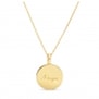 Collier médaillon noir avec étoile 14 mm Plaqué Or