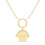 Collier personnalisé Plaqué Or chaîne petits maillons et médaille nacre blanche 15 mm
