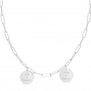 Collier personnalisé maille trombone double médailles 15 mm en Argent