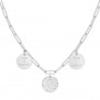 Collier personnalisé maille trombone triple médailles 15 mm en Argent