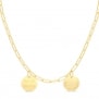 Collier personnalisé maille trombone double médailles 15 mm en Plaqué Or