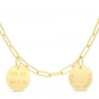 Collier personnalisé maille trombone double médailles 15 mm en Plaqué Or
