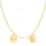 Collier personnalisé maille trombone double médailles 15 mm en Plaqué Or