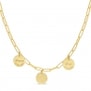 Collier personnalisé maille trombone triple médailles 15 mm en Plaqué Or