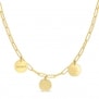 Collier personnalisé maille trombone triple médailles 15 mm en Plaqué Or