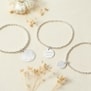 Bracelet élastique perles Argent et grande médaille 20 mm gravée