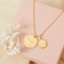 Collier personnalisé médaille 20 mm avec pendentif martelé soleil Plaqué Or