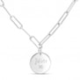 Collier personnalisé Argent maille trombone et médaille martelée 15 mm