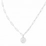 Collier personnalisé Argent maille trombone et médaille martelée 15 mm