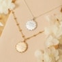 Collier personnalisé médaille 18 mm dentelle Argent
