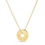 Collier médaille jeton martelée 15 mm gravée en Plaqué Or