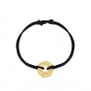 Bracelet cordon femme médaille cible martelée Plaqué Or 15 mm
